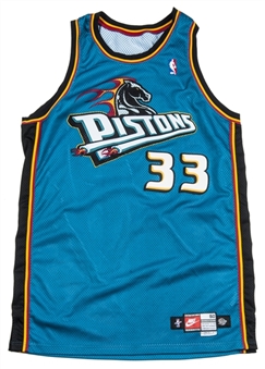 1998-99 Grant Hill Game Used Detroit Pistons Road Jersey